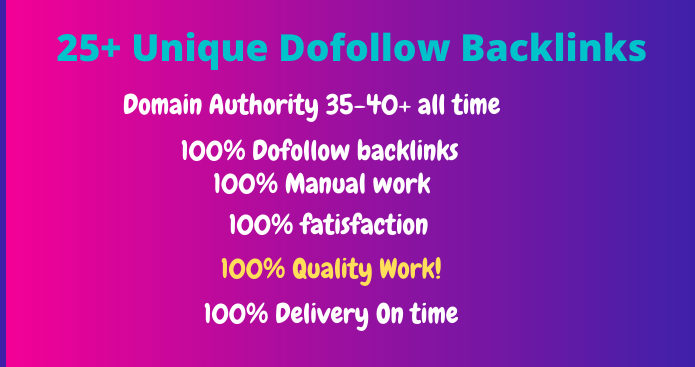 120+ high-quality DA dofollow backlinks Fast delivery...