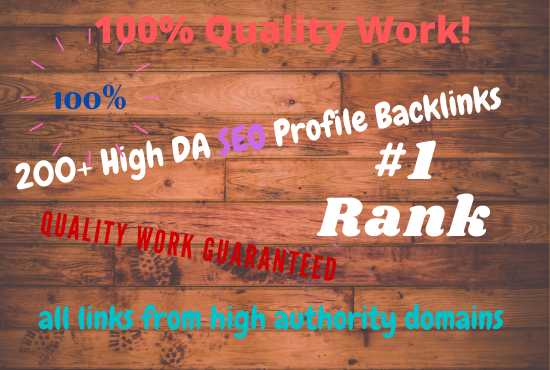 I will create 50+ high da profiles backlinks manually...