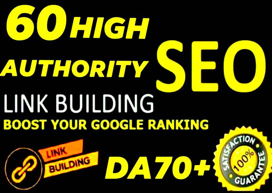 I will do 60 High DA 80+ Manual link building SEO bac...