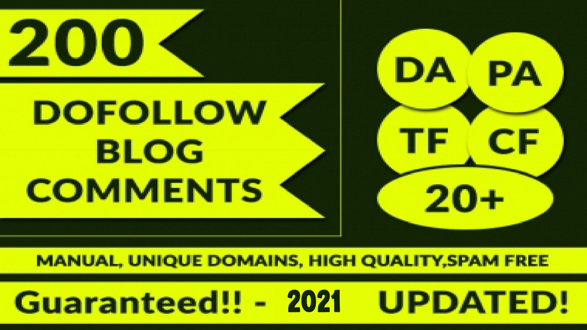 Make 200 high quality niche relevant blog comments ba...