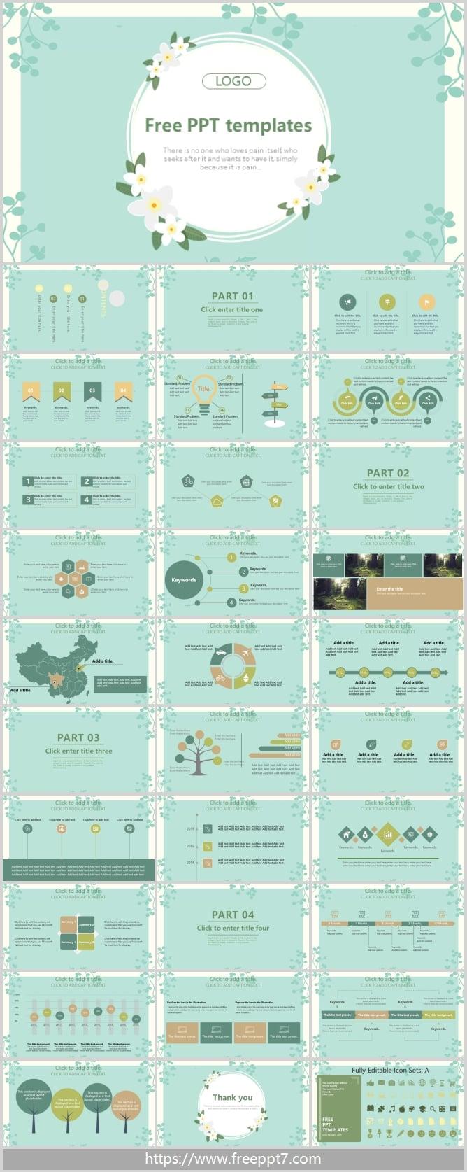 Fresh plant background PowerPoint Templates