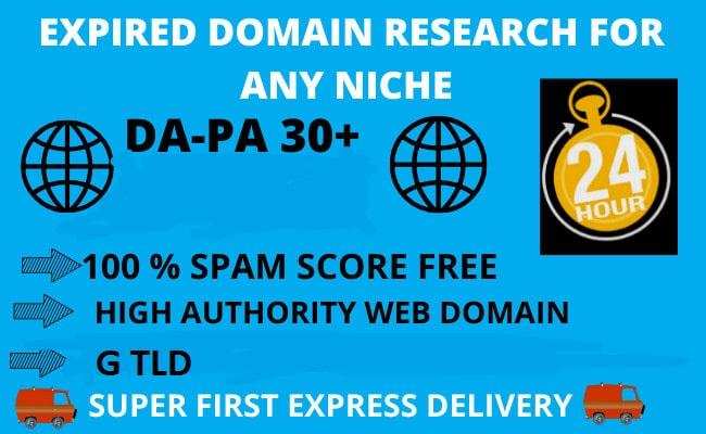 I will find 3 expired domain with PA30, DA20 plus old...