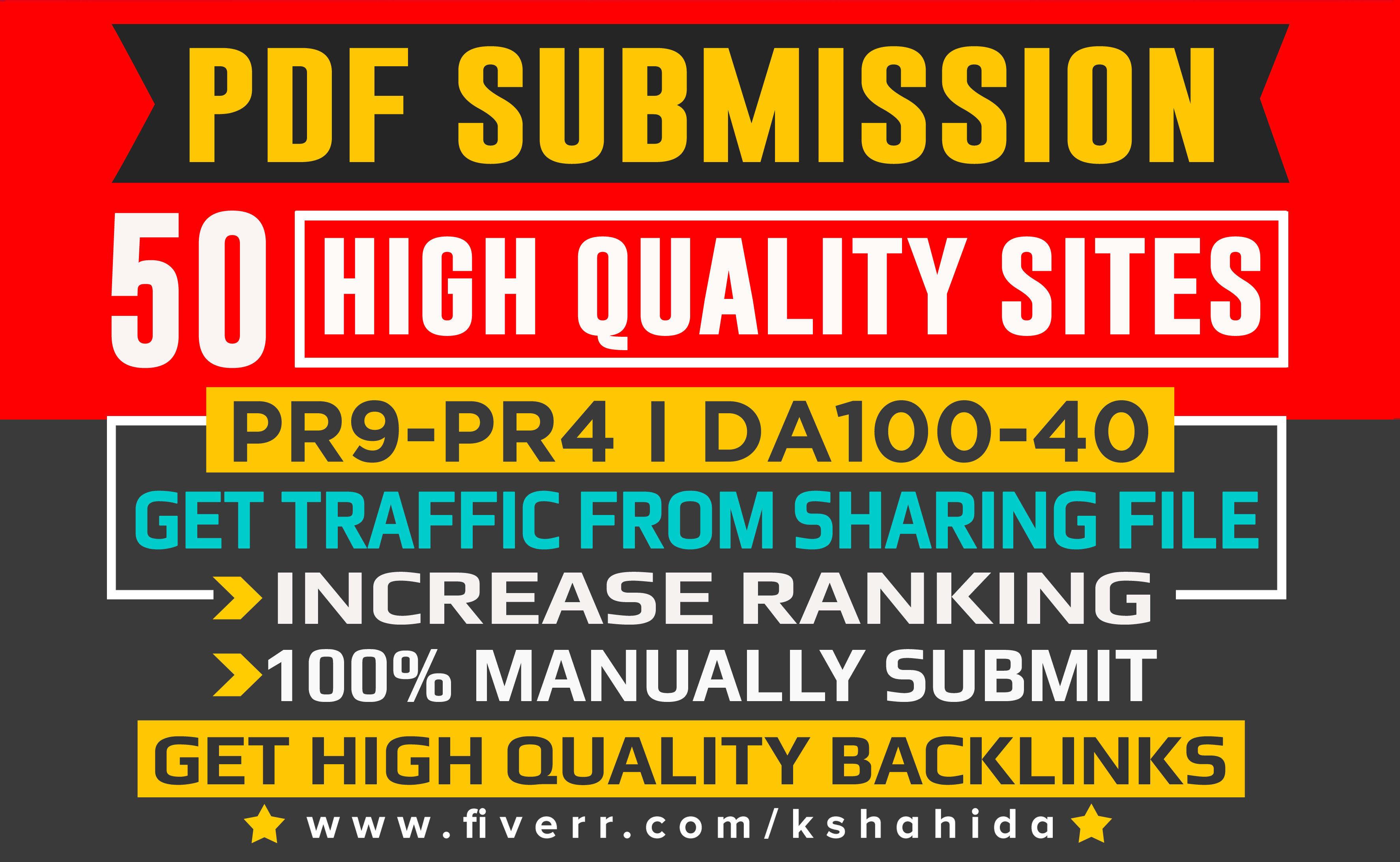 PDF submission to 50 document sharing sites for Quali...