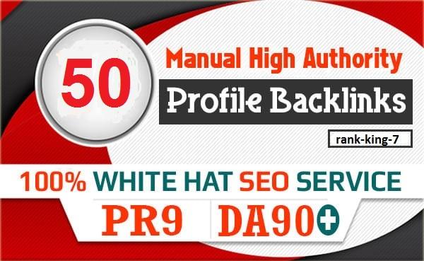 50 SEO profile backlinks white hat manual link buildi...