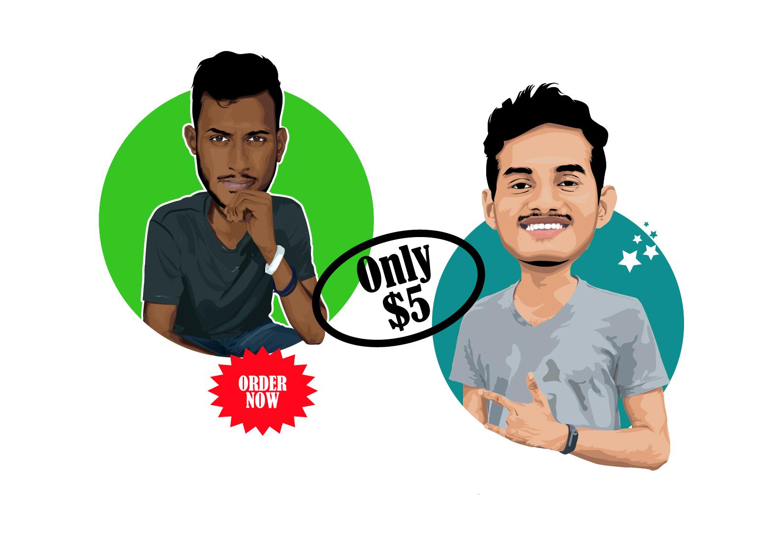 I will Draw you a Big head Cartoon Portrait in 24 hou...