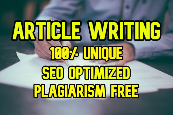 Unique Article Writing Content, 2000 words