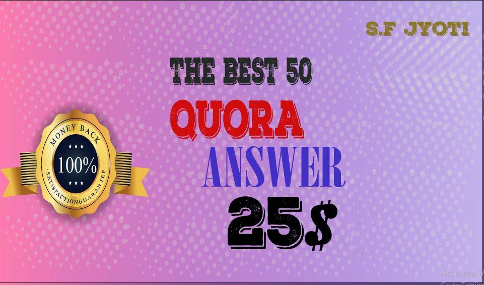 50 best QUARA answer and Get traffic from your target...
