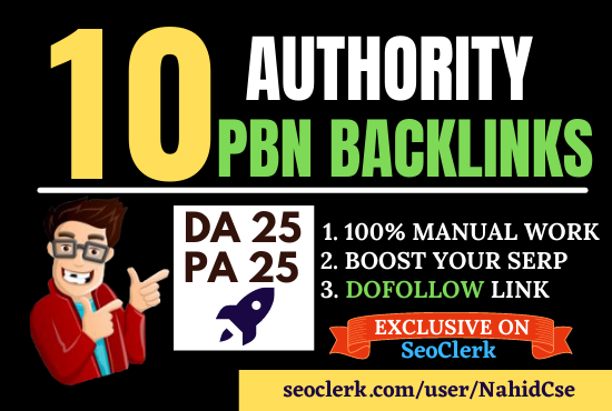 Manually 10 Homepage PBN Dofollow Backlinks or Blog P...