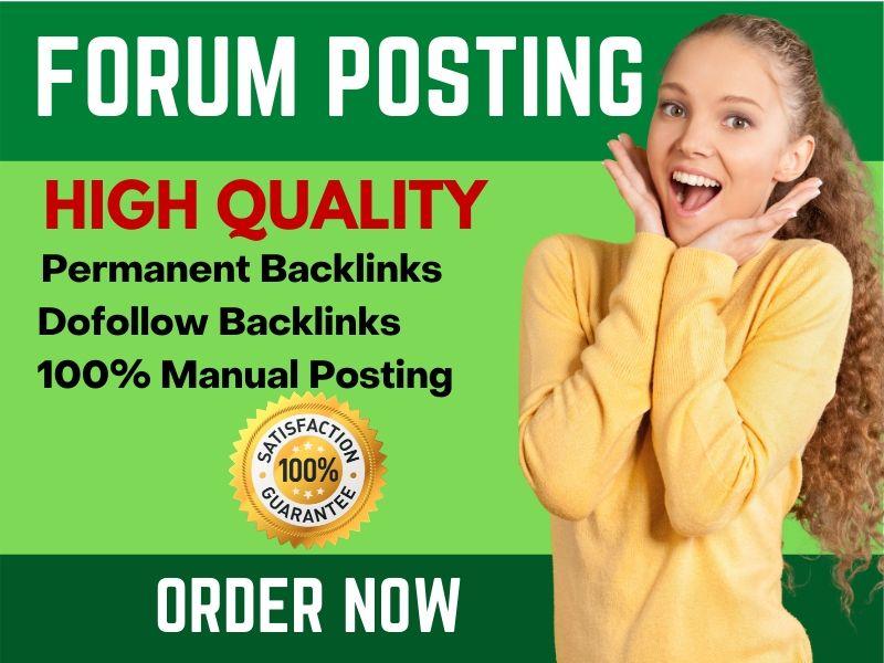 Manually 40 Forum Posting Dofollow Backlinks with Hig...