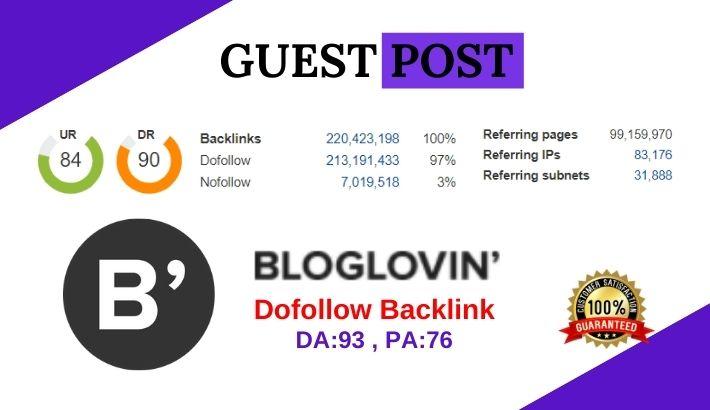 Write & publish Guest post on Bloglovin. com -Dof...