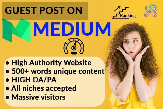 I will Write & Publish a Unique Guest Post on Med...
