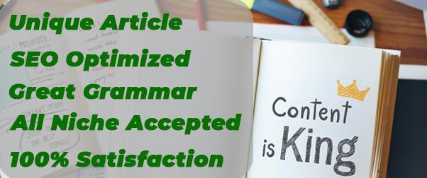 I will write a unique niche related SEO optimized art...