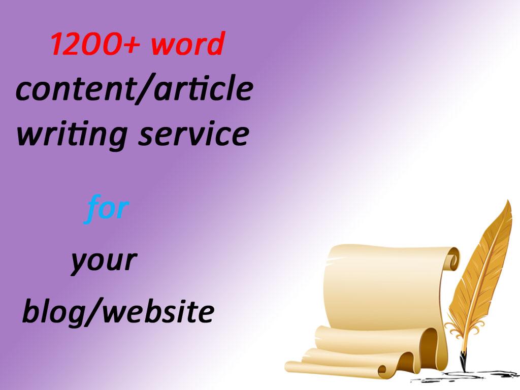 i will provide 1200+ word content/article within 2 da...