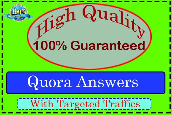 Provide Niche Relevant 15+ Quora answer targeted traf...