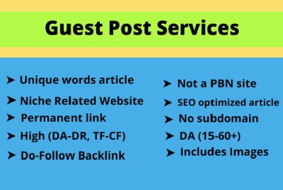 I will do high authority guest post outreach and back...