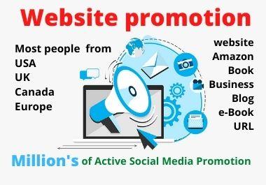 I will promote website on 2, 00,000 active social tra...