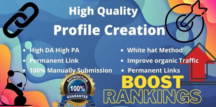 I will Create 100 High Authority Social profile creat...
