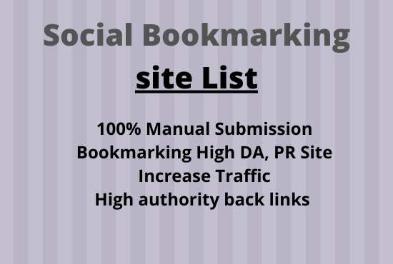 I will build Manually 50 Social Bookmarking Submissio...
