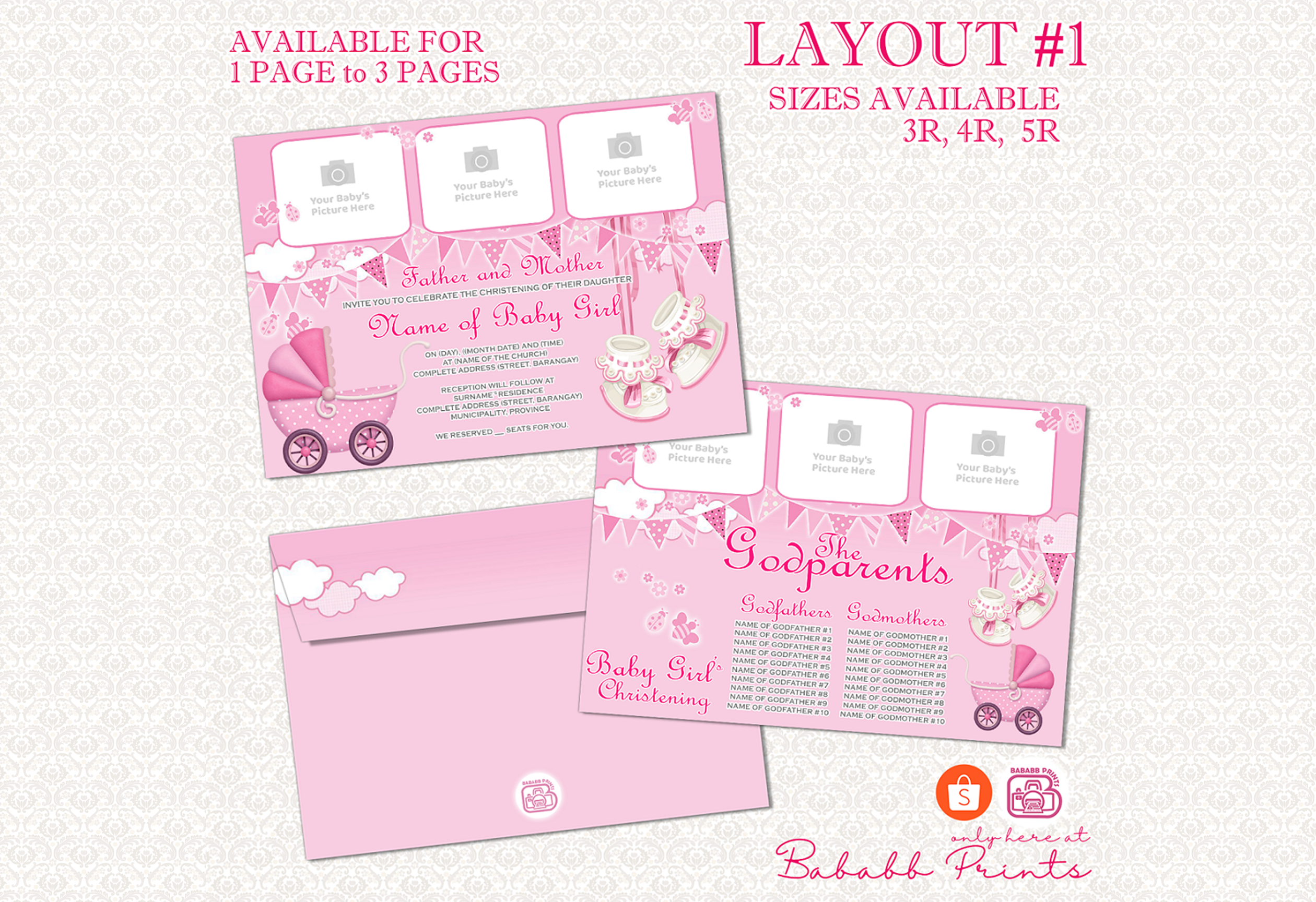 Digital Invitation for Baby Girl