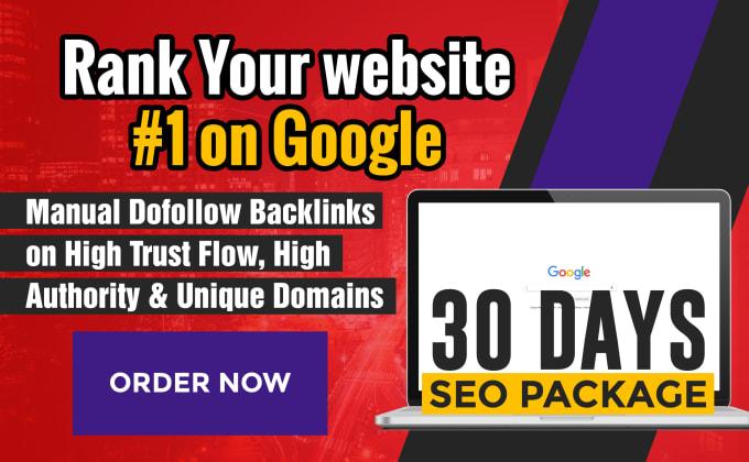 Rank Your Website on Google 1s't, 30 Days SEO Backli...