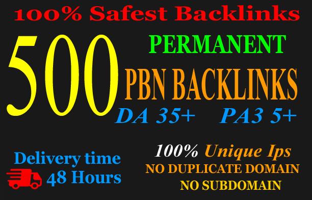 500 PBN Backlink in your website hompage with HIGH DA...