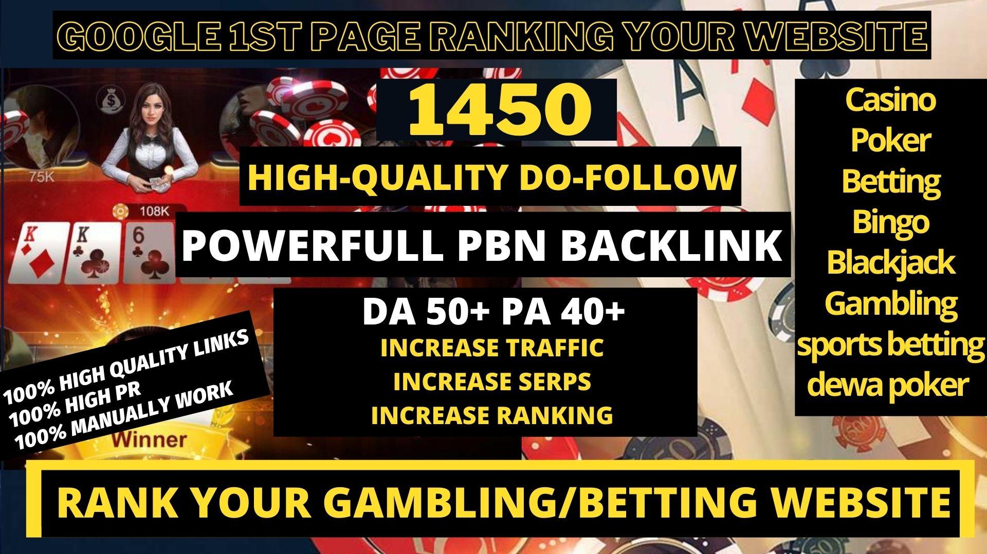 buy 1 get free 1 package 1450+ PERMANENT PBN Casino/G...