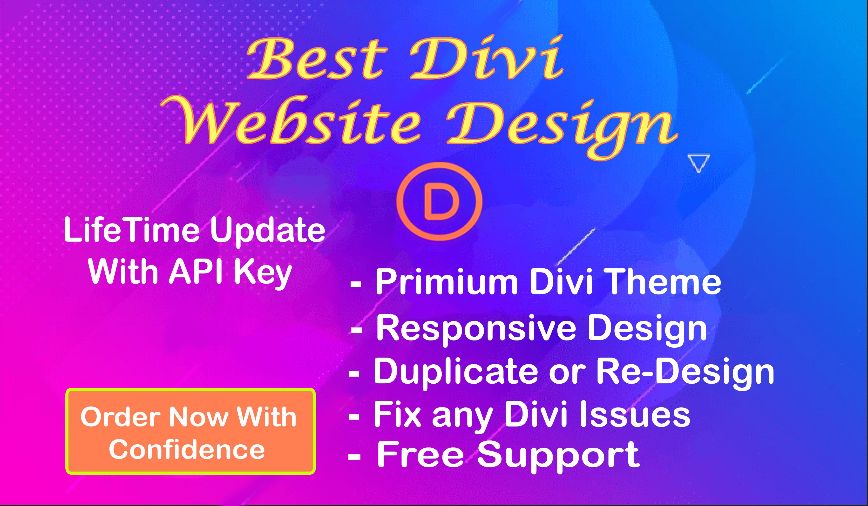 I will build your Full wordpress website using divi t...