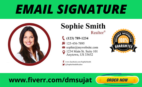I will Do HTML Email Signature with Clickable Social ...