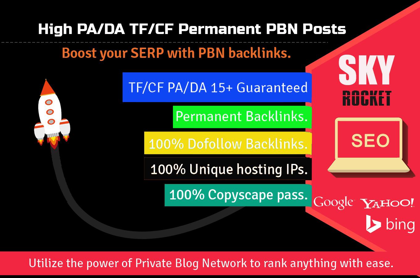 Create 15 High PA/DA TF/CF Homepage PBN Backlink To S...