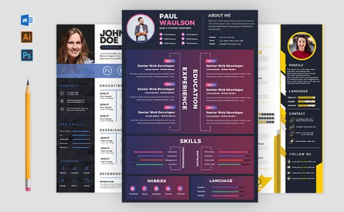 I will design professional and modern resume cv for y...
