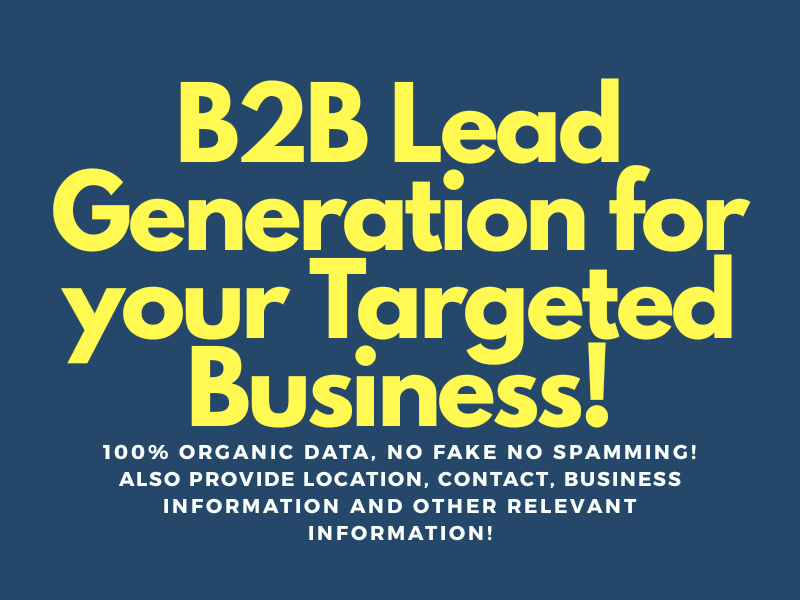 I will do B2B Lead Generation for your niche targeted...