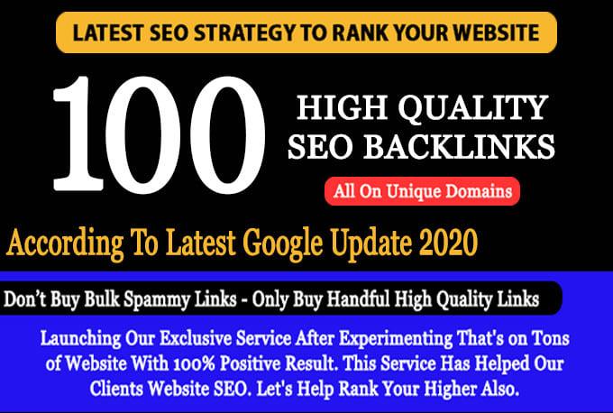do 100 unique domain exclusive permanent SEO backlink...