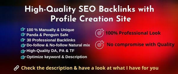 50 High Authority complete profile creation backlinks...