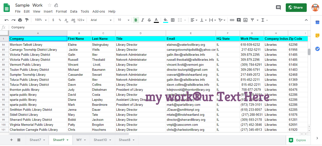 I will search personal and business email with manual...