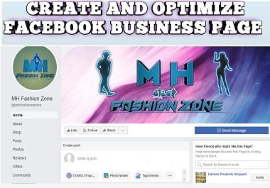 create, optimize and design facebook business page