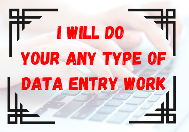 I will do Any Type Of Data Entry, Excel Data Entry, ...
