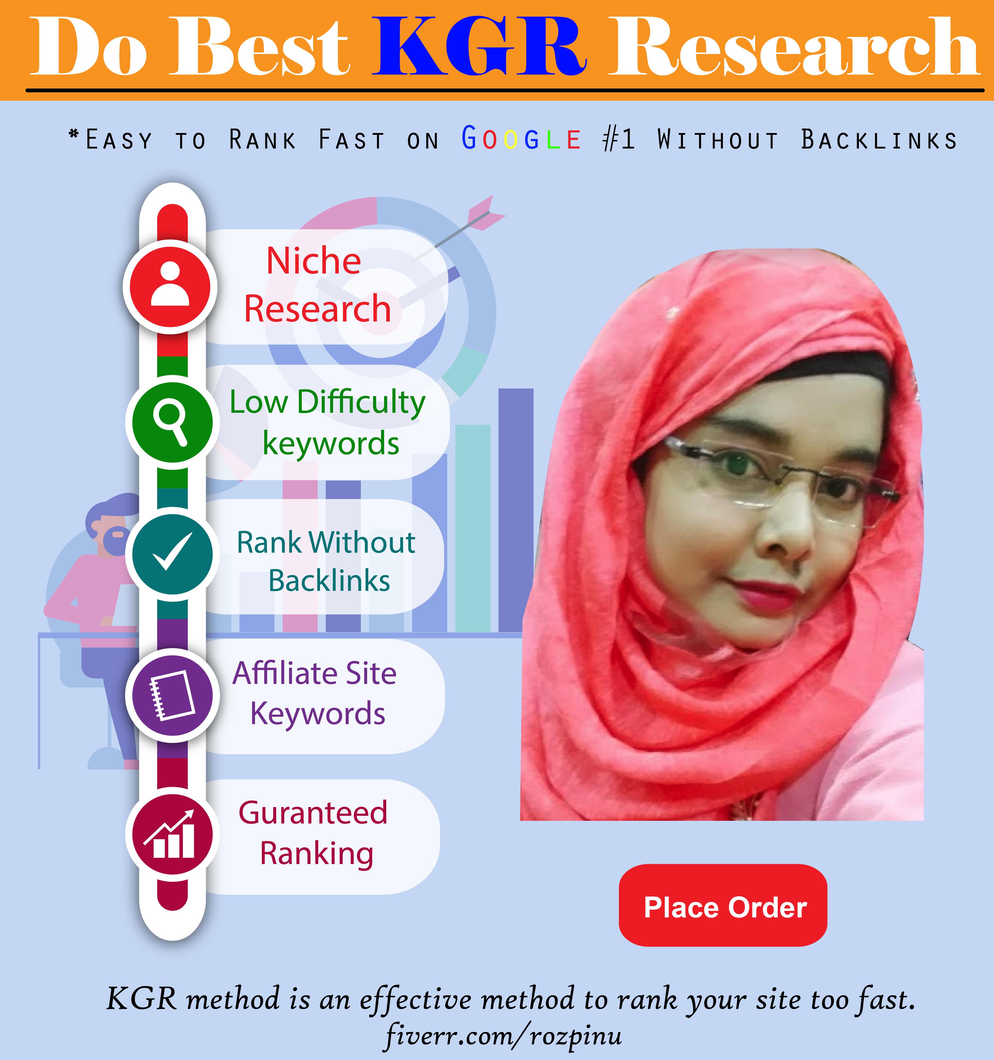 I will find KGR keywords that will rank fast on Googl...