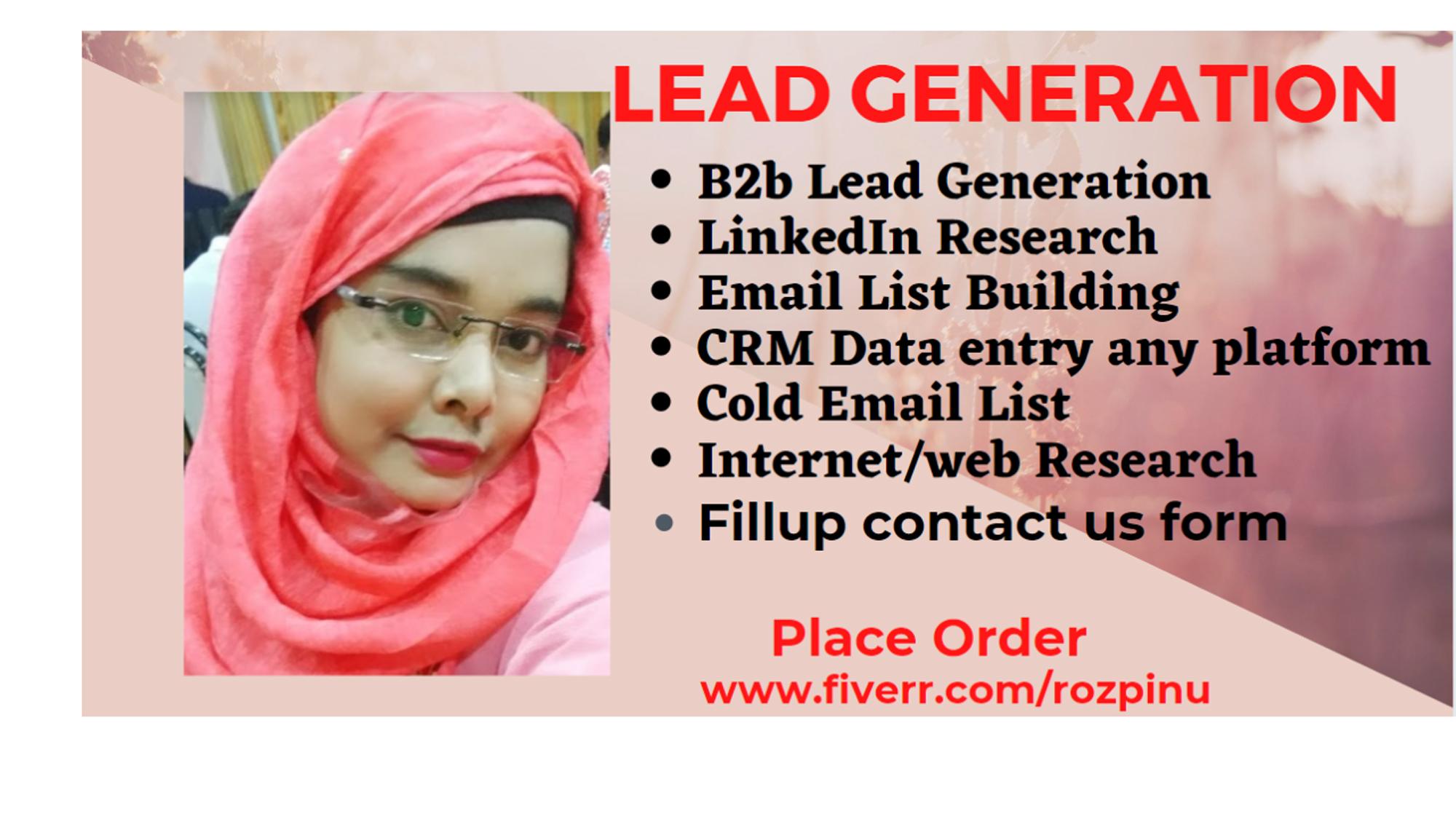 I will do b2b lead generation targeted contact and em...