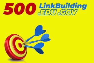 I will 500 edu backlinks manually created from high d...