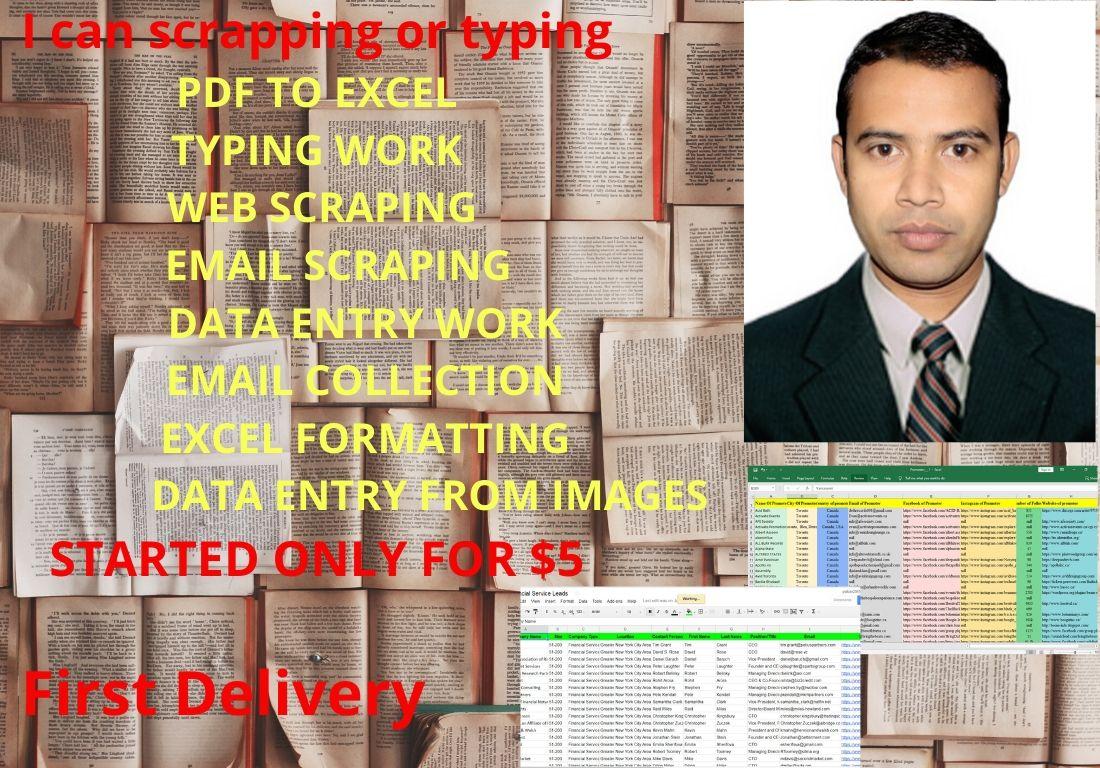 I can do your Data Entry or WEB Research work success...