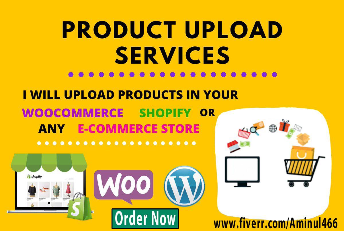 I will upload 25 products in your woocommerce and sho...