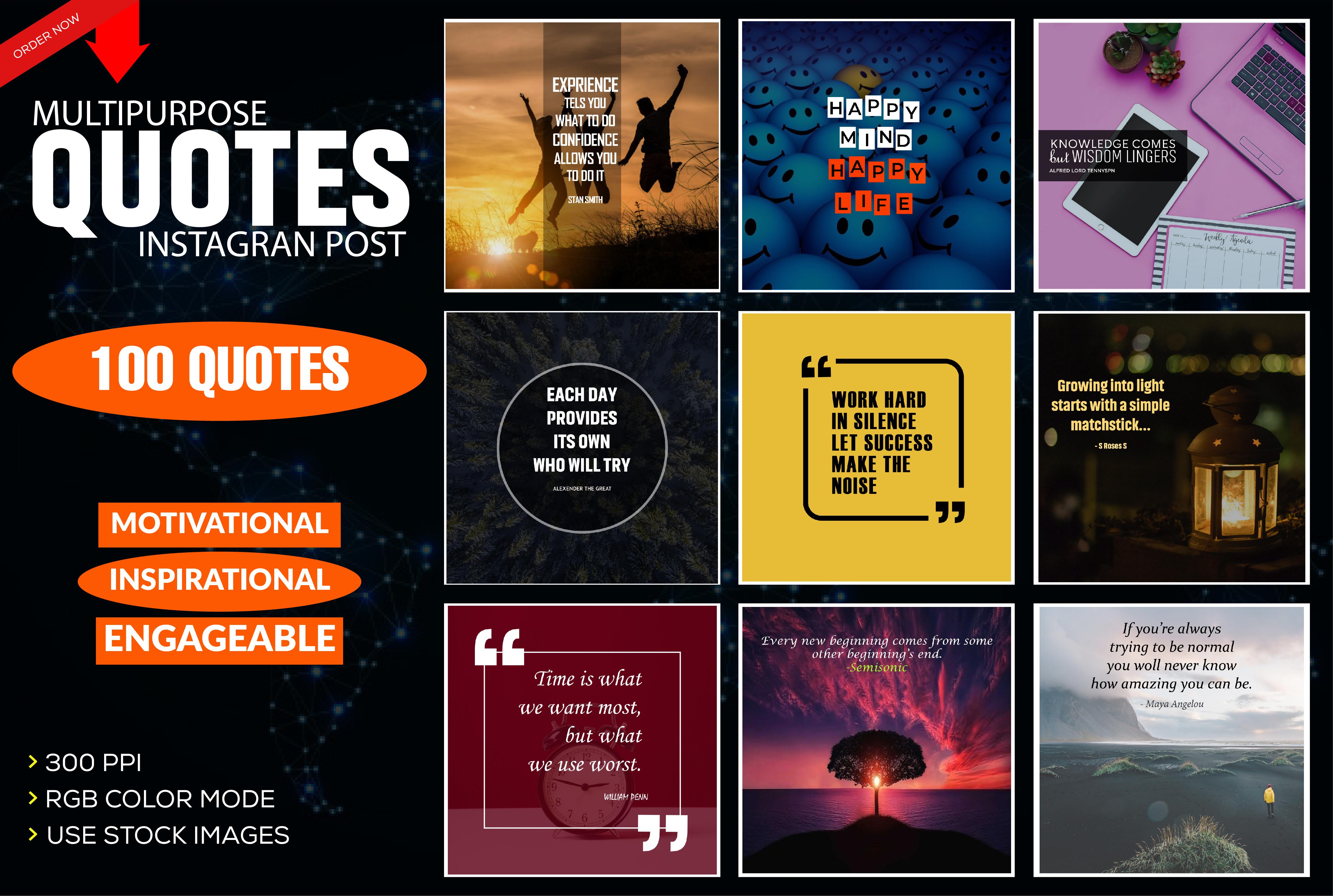 I will design 100 motivational quotes, inspirational...