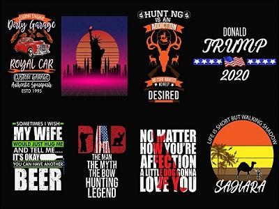 I will do typography and custom 1 t-shirt design