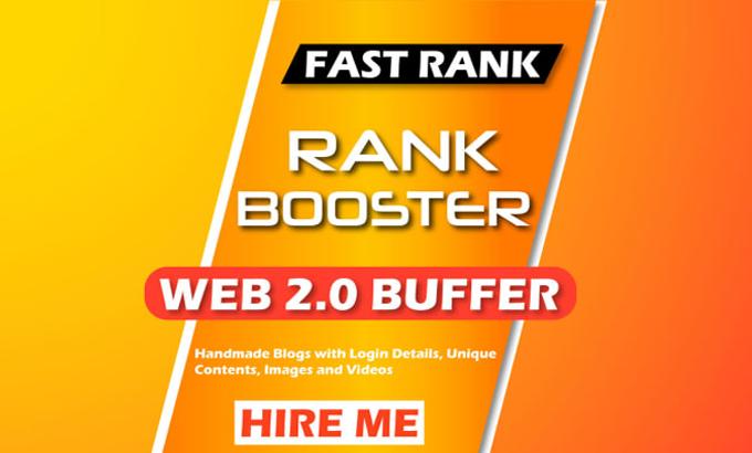 Build 30 web 2.0 Buffer Blogs and 20 bookmarking back...