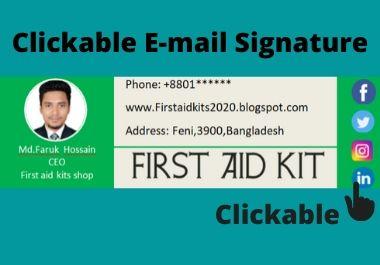 I will create responsive html and clickable icon Emai...