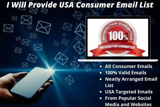 I Will Provide You With 5k USA Consumer Email List