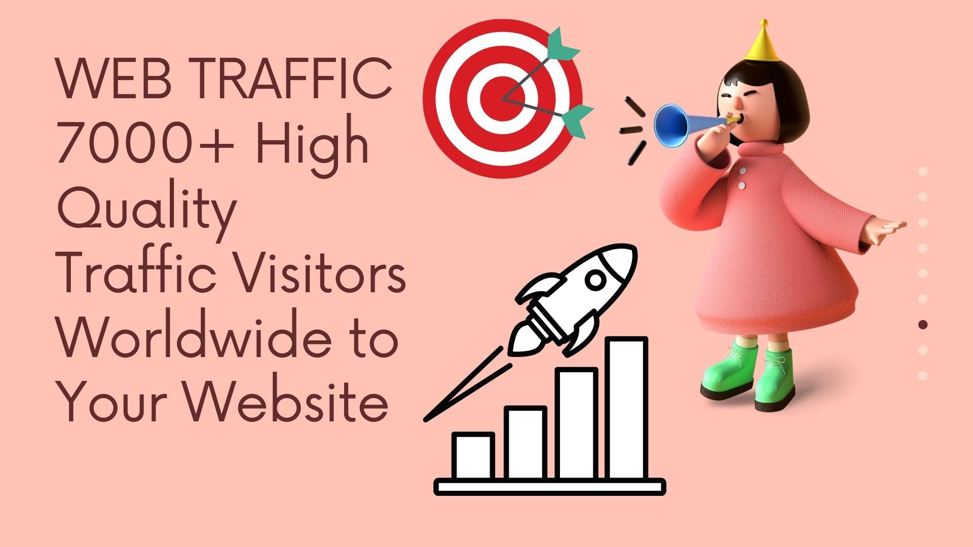 WEB TRAFFIC 7000+ High Quality Traffic Visitors World...