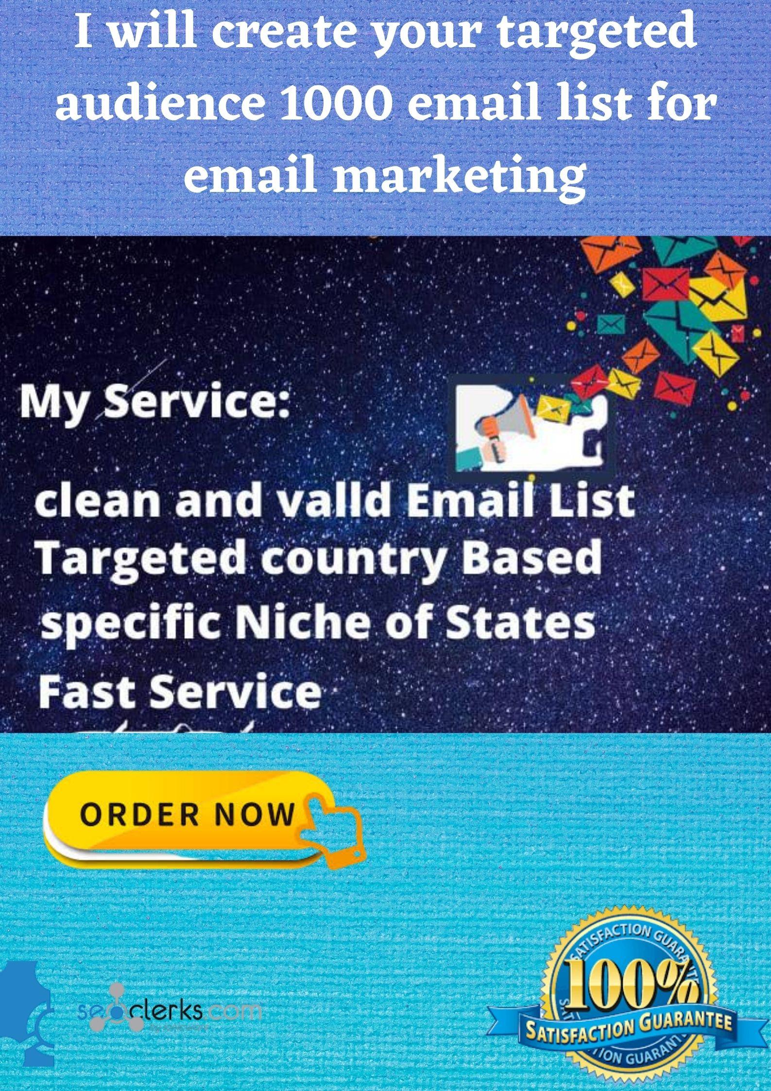 I will create your targeted niche 1000 email list for...