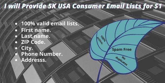 I Will Provide 5K USA Consumer Email Lists For You