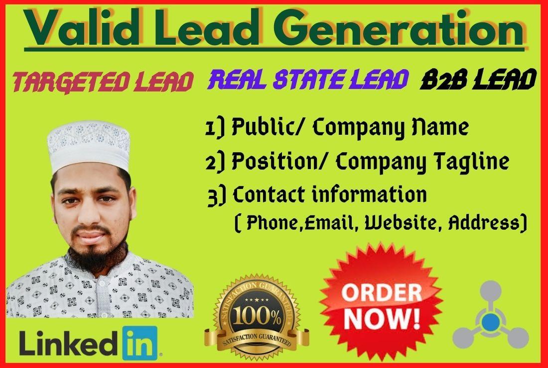 I will lead targeted b2b lead generation and LinkedIn...